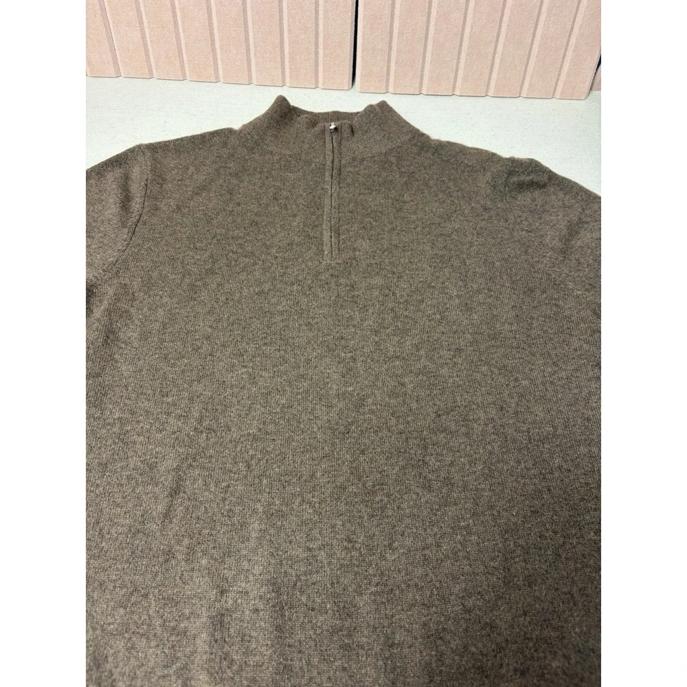 Quince Sweater Mens Med 100% Mongolian Cashmere 1/4 Zip Mock Neck Sweater  (C3)